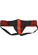 Rouge Leather Jock Strap - Extra Large -red/black