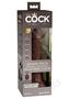 King Cock Elite Dual Density Vibrating Rechargeable Silicone With Remote Control Dildo 7in - Chocolate